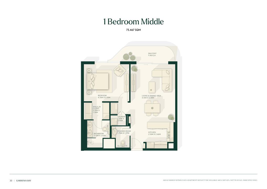 Gardenia Floor Plans-images- 1 bed middle