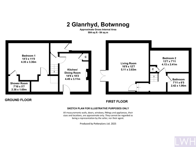 2 Glanrhyd, Botwnnog Floorplan
