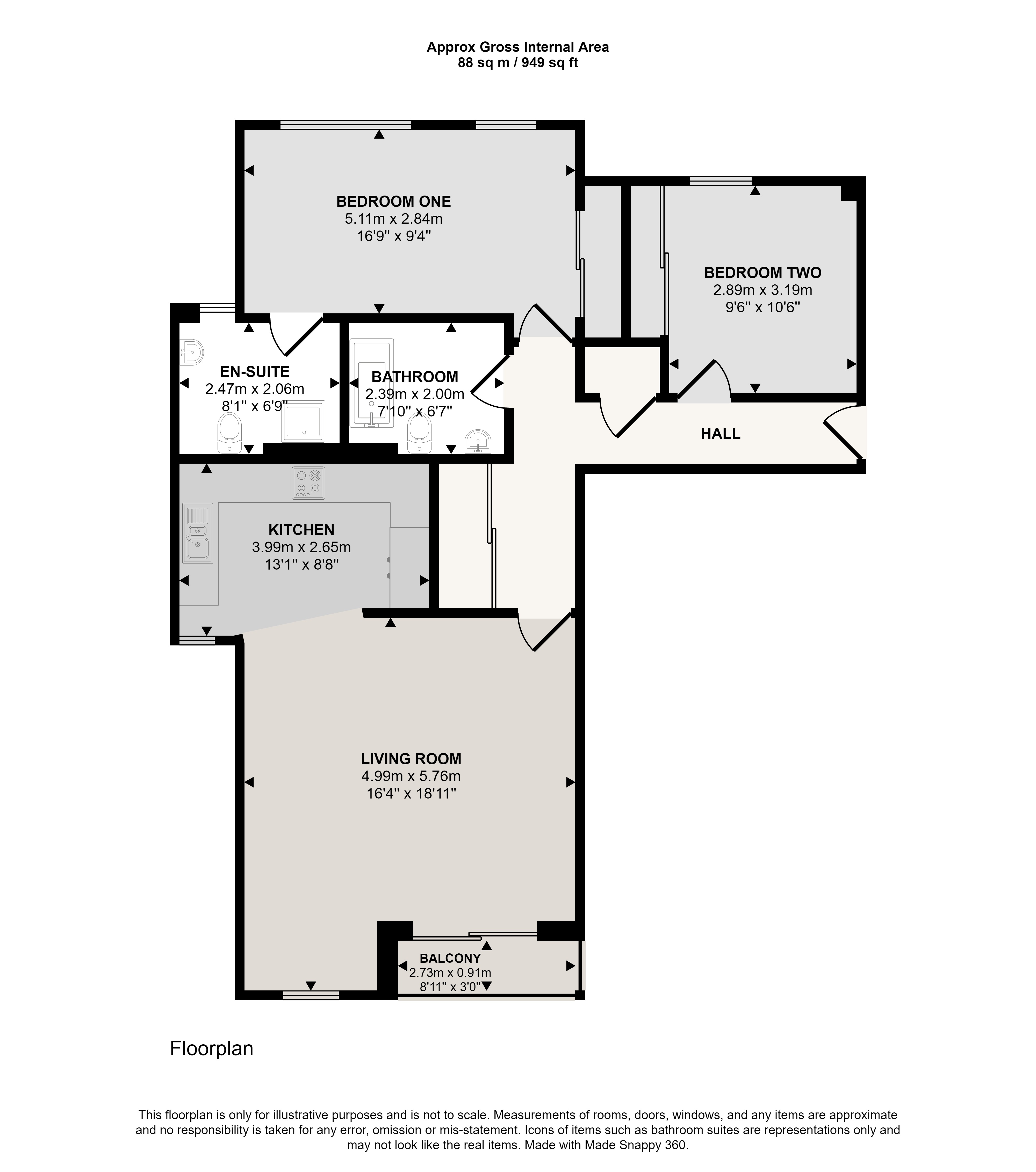 Bay View, 102 North Road, Hythe, Kent floorplan