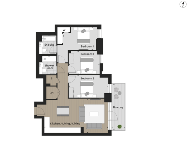 oval village 3 beds